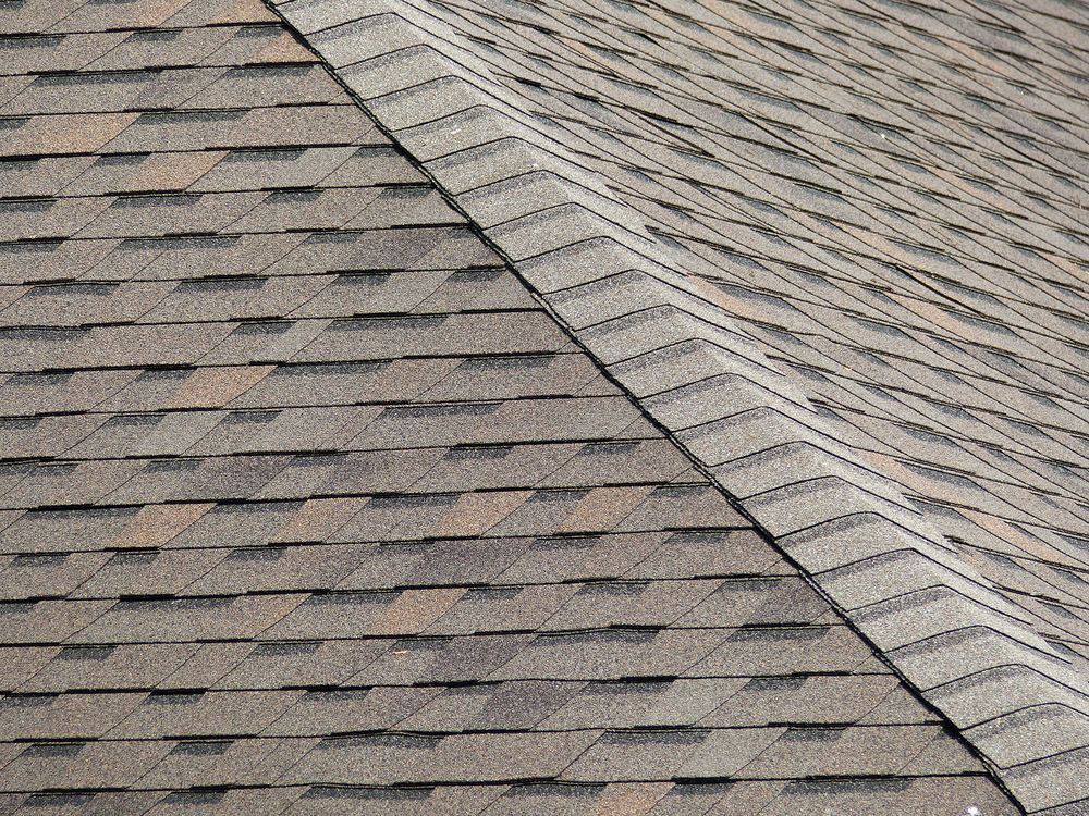 Close-up of newly installed architectural shingles